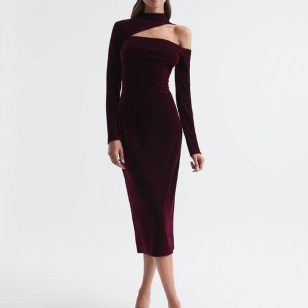 NEW Reiss Tatiana Dress Burgundy